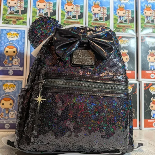 Loungefly Disney - Minnie Mouse Black Holographic Mini Backpack 🎀