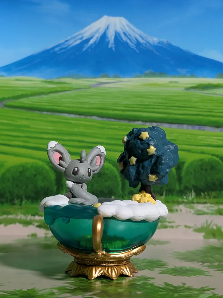 Re-Ment Pokémon - Chinchidou / Minccino - Starrium Dreaming Moonlit Night