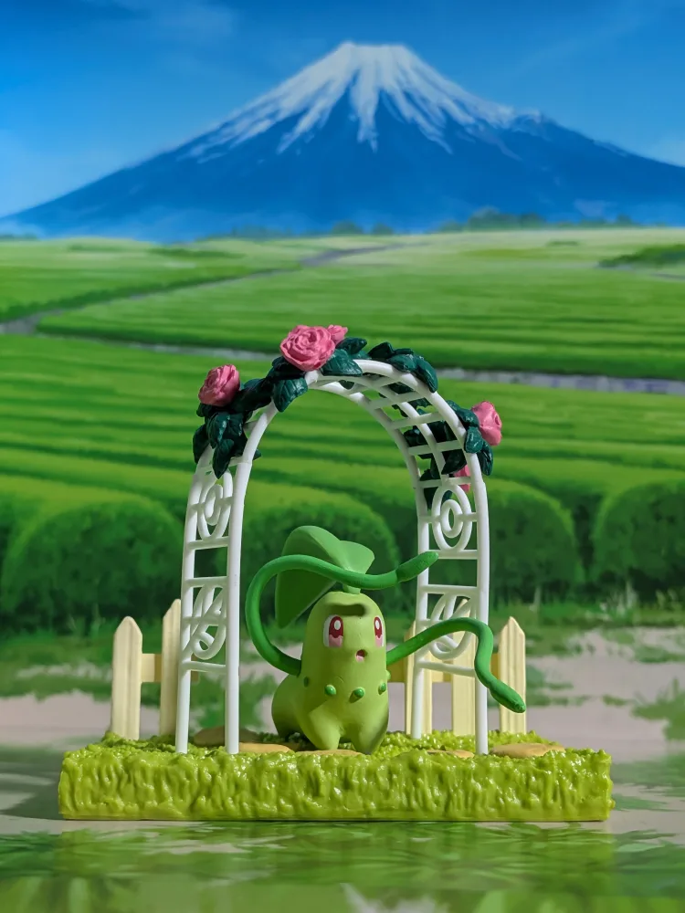 Re-Ment Pokémon - Germignon / Chikorita - Pokémon Garden (Lire description)