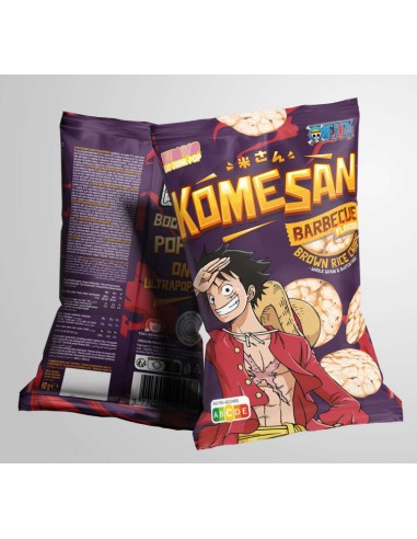 ONE PIECE CHIPS DE ARROZ CON SABOR A BARBACOA KOMESAN