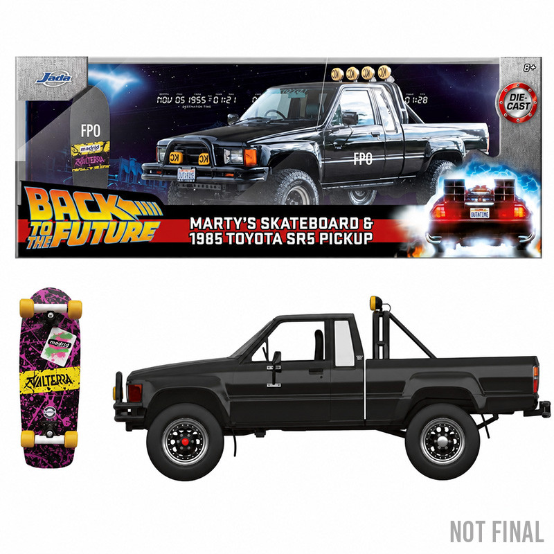 RETOUR VERS LE FUTUR Marty's Skateboard & 1985 Toyota SR5 Pickup 1/24ème Jada Toys