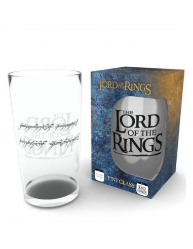 VASO DE CRISTAL EL SEÑOR DE LOS ANILLOS INSCRIPCION