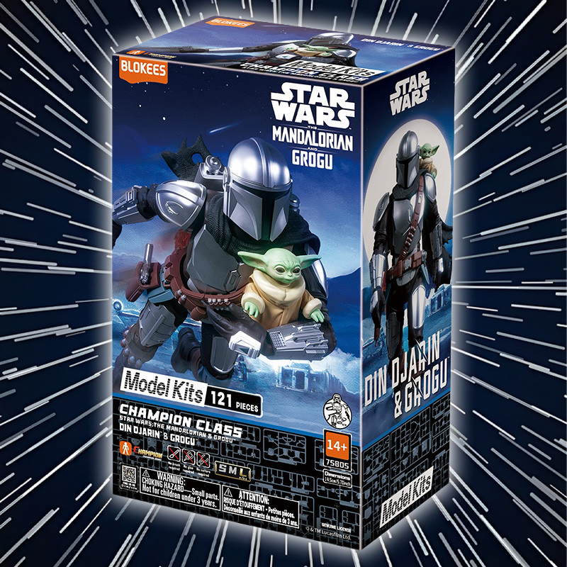 STAR WARS Maquette Din Djarin & Grogu Champion Class Blokees