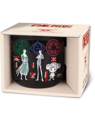 ONE PIECE TAZA CERAMICA DESAYUNO 400 ML EMBLEMAS PIRATAS
