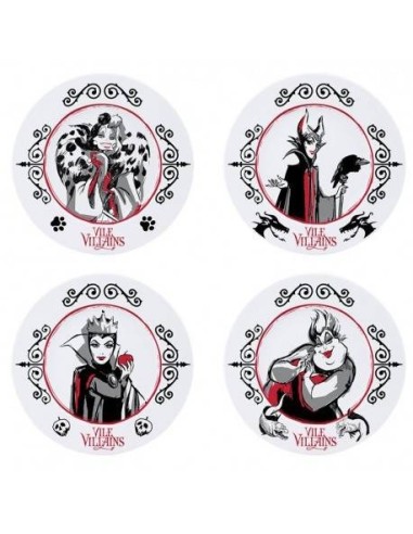 Disney Set 4 Platos Villanas
