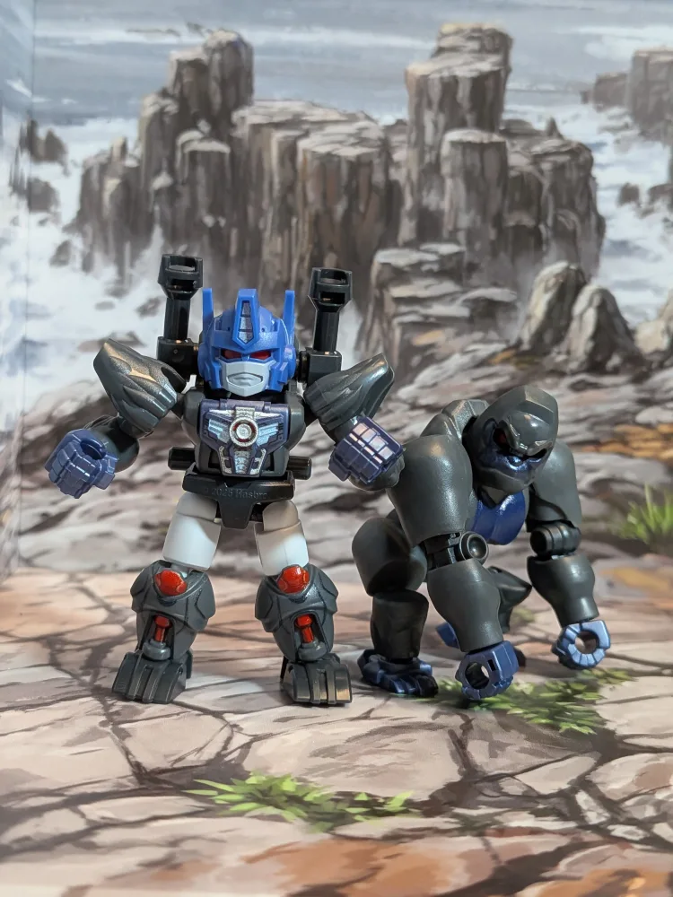 Blokees - Transformers Defender Version 06 - Optimus Primal & Optimus Primal-Gorilla (Lot Robot + Mode Gorille) (~4-6cm)